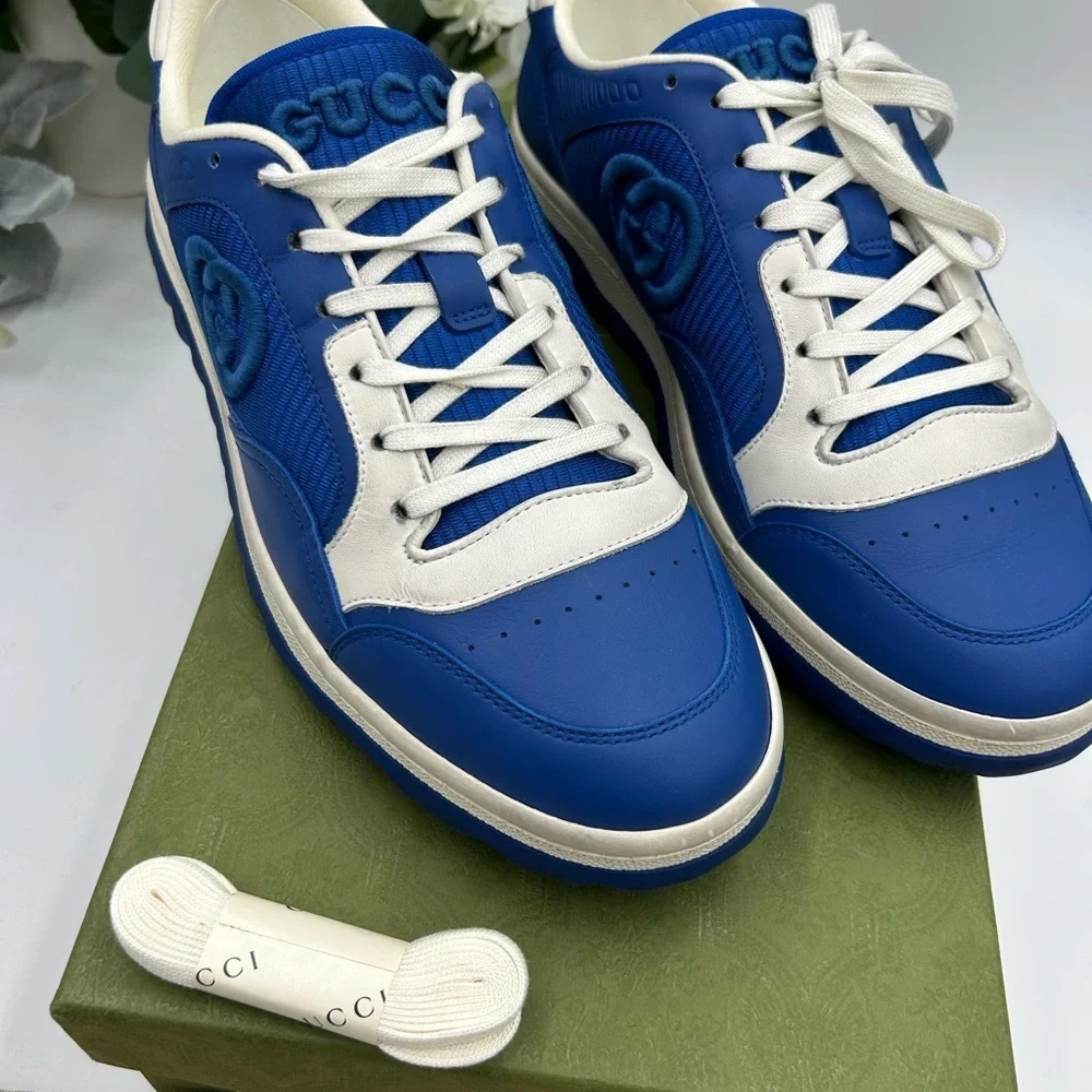 Men's Gucci Mac 80 low top sneakers size 8.5 fits 9.5 US made in Italy